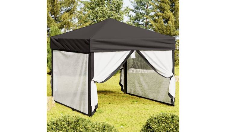 Walplus 3 x 3 m Folding Party Tent with Sidewalls - Anthracite