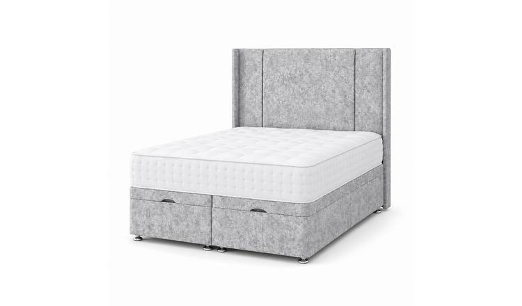 Comfy Deluxe Harriet  5ft King Size Ottoman End Lift  Bed Set - Crush Silver