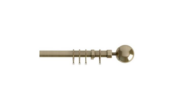 New Edge Blinds 22-25mm Antique Brass Ball Curtain Pole - 120cm - 210cm