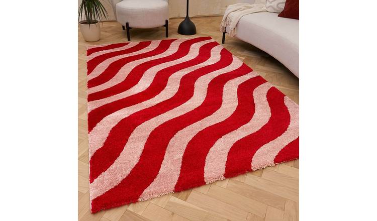 The Rugs Pink Joli Wavy Rug - 80 x 150cm