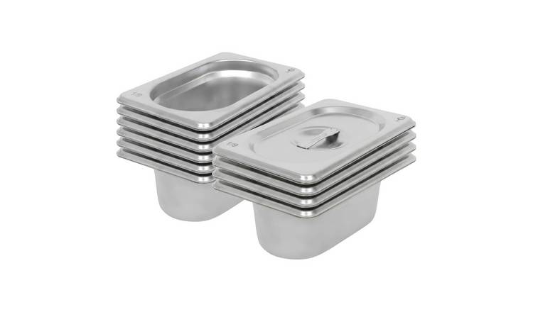 Argon Tableware Gastronorm Containers with Lids 1/9 500ml - Set of 10