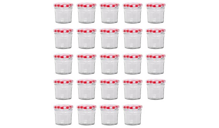 Argon Tableware Glass Jam Jars with Lids - Pack of 24