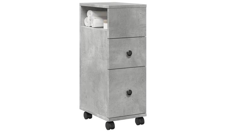 Walplus Engineered Wood Bathroom Cabinet - Granite Grey - 23 x 33 x 65 cm