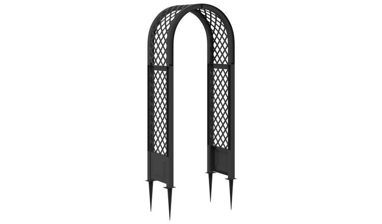 Walplus Polypropylene Rose Arch - Anthracite - 97 x 43 x 218 cm