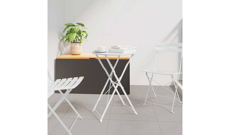 Walplus Folding Metal Table - White - 50 x 50 x 71 cm