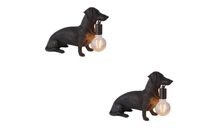 Loops Direct Pack of 2 LED E27 Steel Table Lamp - Matt Black