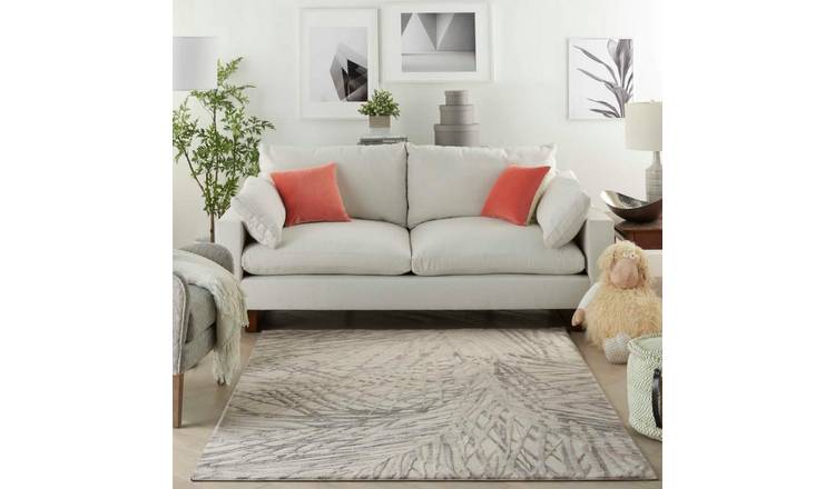 Mega Flooring White Modern Abstract Rug - 66 x 230cm