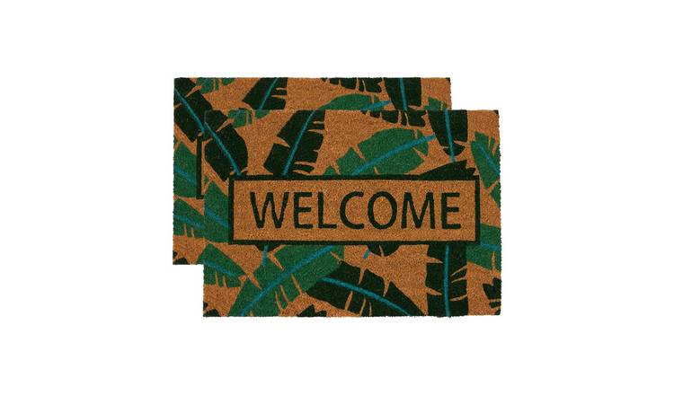 Nicola Spring Coir Door Mats - Banana Leaf - Pack of 2