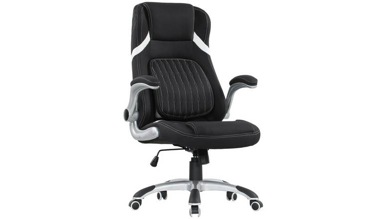 Vinsetto Linen-Look Fabric High Back Computer Desk Chair - Black