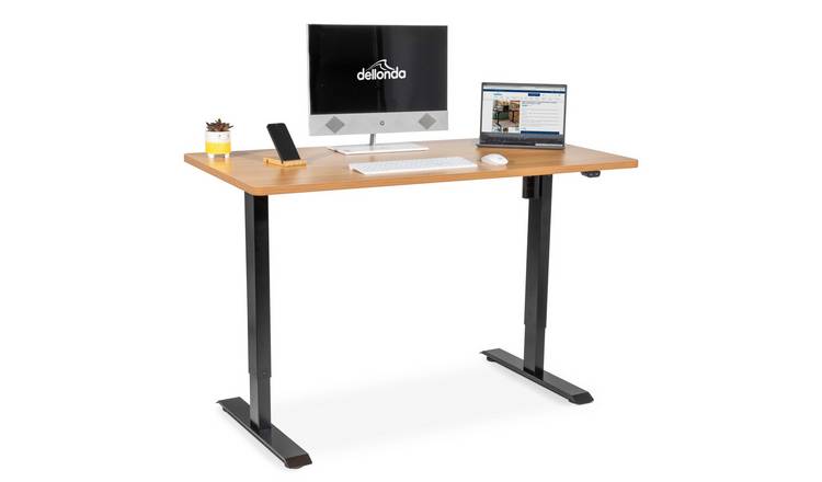 Dellonda Single Motor Electric Sit/Stand Desk - Oak