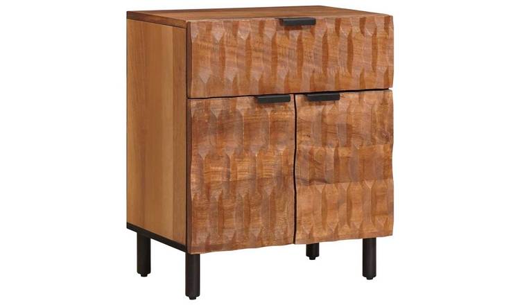Walplus Solid Wood Nightstand - Brown - 50 x 33 x 60 cm