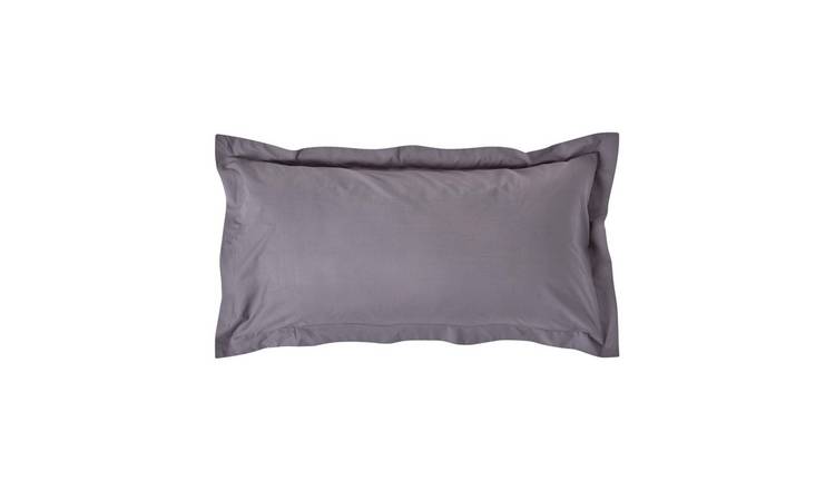 Homescapes Egyptian Cotton Oxford King Size Pillowcase - Dark Grey