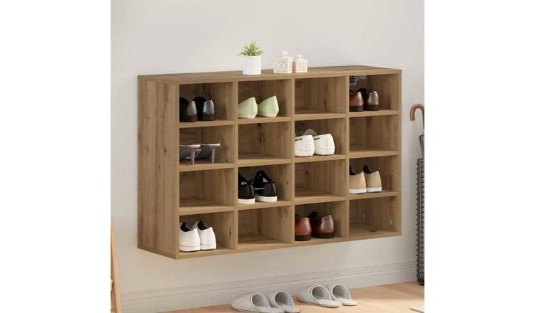 Walplus Engineered Wood Shoe Cabinet - Artisan Oak - 103 x 30 x 67 cm