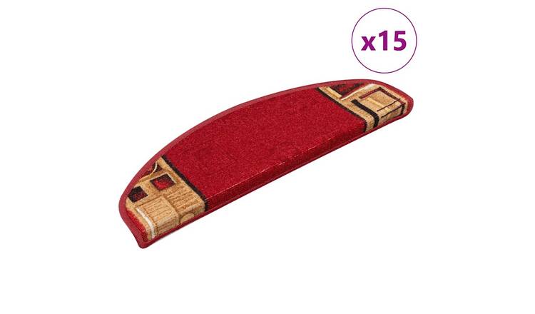 Walplus Pack of 15 Self-Adhesive Stair Mats - Red - 65 x 21 cm
