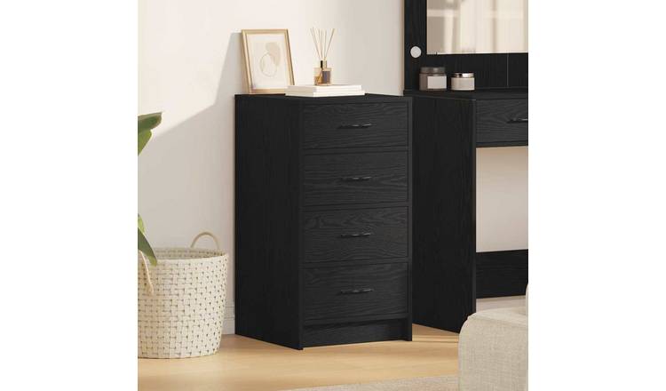Walplus Engineered Wood Sideboard - Black Ash - 40 x 41 x 75 cm