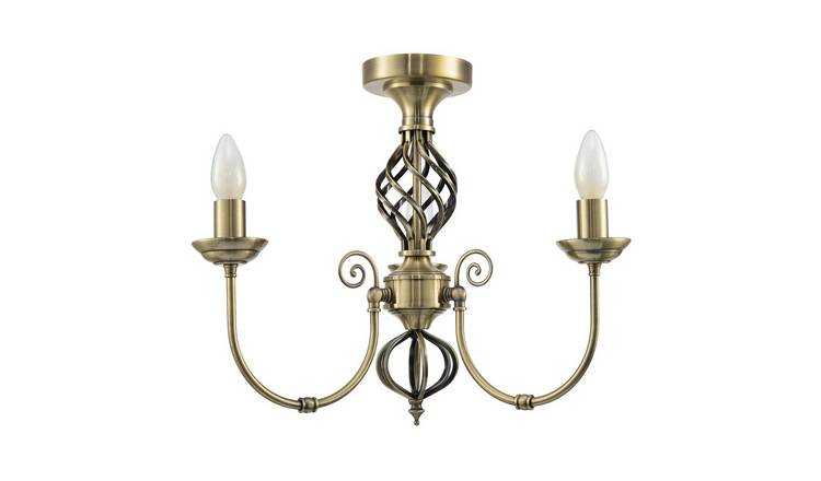 Happy Homewares Antique Brass with Twisted Knot Ceiling Light - 47cm