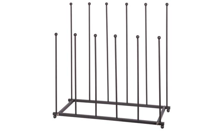 Hammer and Tongs 6 Pair Steel Wellington Boot Rack - Black