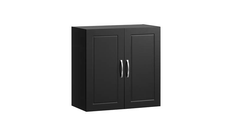 SoBuy 2 Door 1 Adjustable Shelf Wall Cabinet - Black