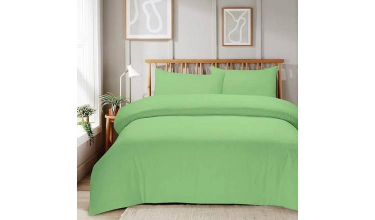 New Edge Blinds Mayfair Stripe Sage Green Duvet Set - King