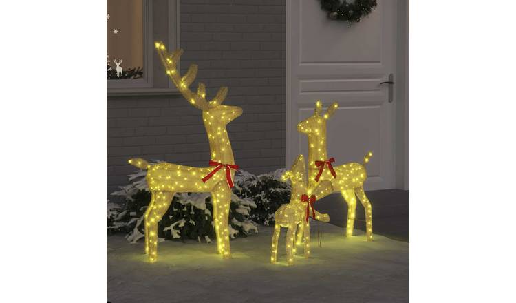 Walplus Pack of 3 LED Reindeer - Warm White - 68 x 26 x 127 cm