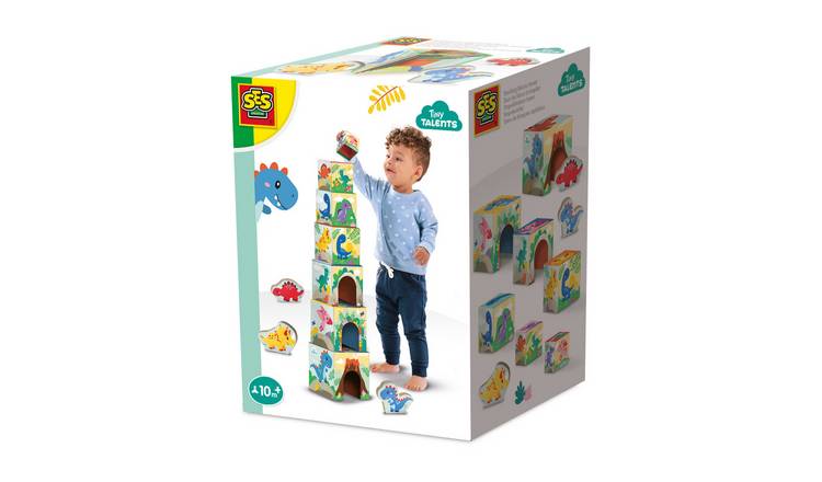SES Creative Stacking Blocks Tower Dino Toy Figures