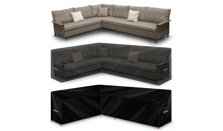 Futura L Shape Waterproof Deluxe Garden Furniture Cover 222cm - Black
