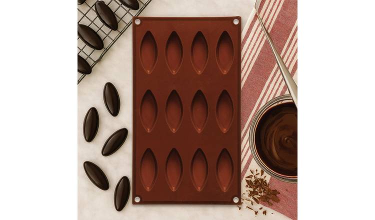 Orsina Hallie 12 Elongated Oval Silicone Chocolate Mould - Brown