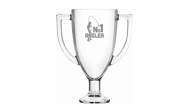 Top 3 No 1 Angler Fishing Trophy Pint Glass - Clear