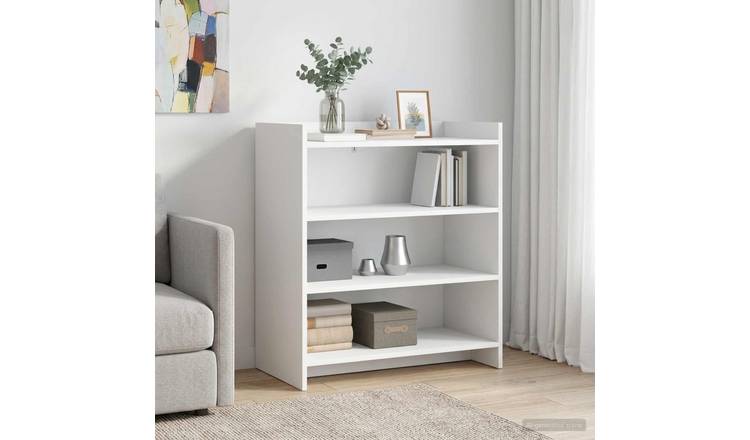 Walplus 3 Shelf Rectangular Engineered Wood Sideboard - White - 75 x 36 x 80 cm