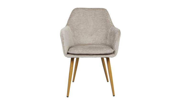HomeGardenDirect Muse Woven Yarn Chair Ash Effect Leg - Beige