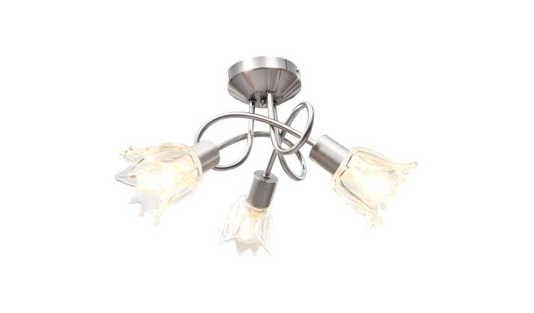 Walplus Steel Ceiling Lamp with Shades for 3 E14 Bulbs Tulip - Transparent