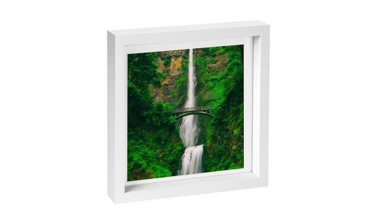 Nicola Spring 3D Box Photo Frame - 10" x 10" with Mount - White
