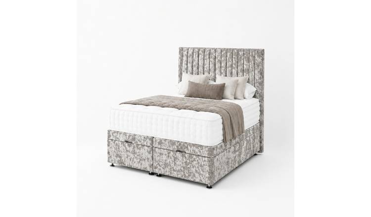 Comfy Deluxe Eva 4ft Small Double End Lift Ottoman Bed Set - Silver