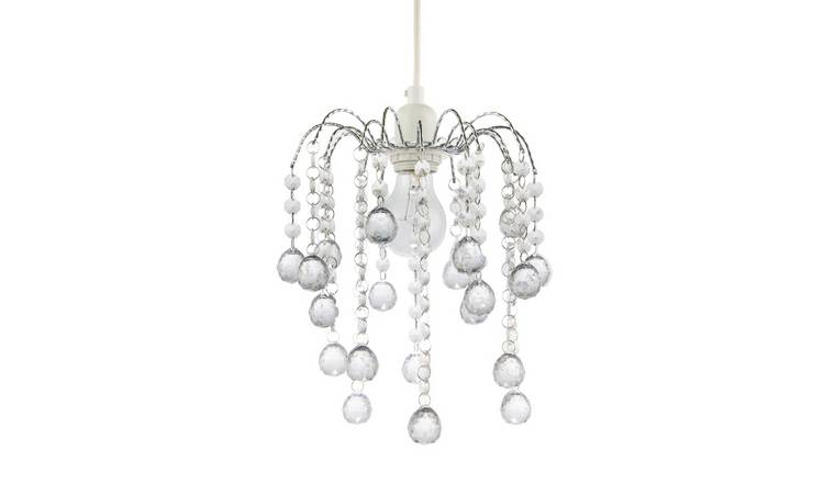 Happy Homewares Chrome Chic Waterfall with Clear Acrylic Pendant Shade - 22cm