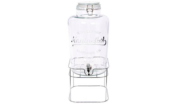 Rink Drink Glass Drinks Dispenser with Tap & Chrome Stand - 8.7L