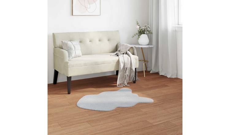Walplus Olite Polyester Faux Fur Rug - Grey - 60 x 90 cm