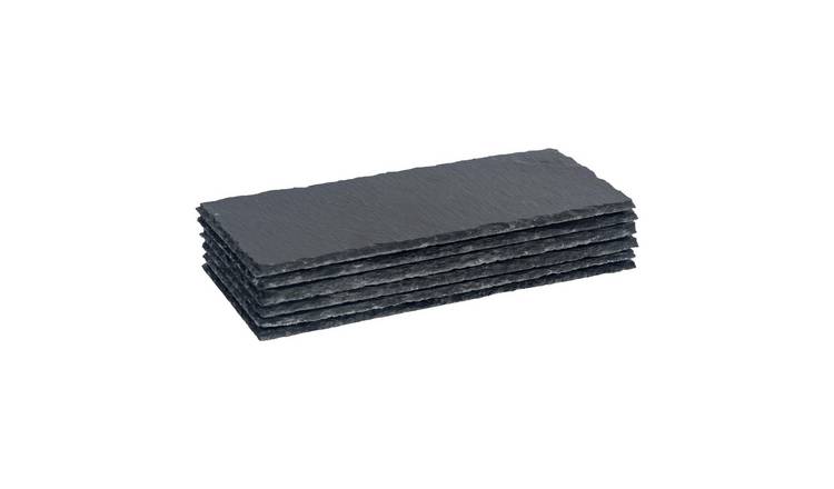 Argon Tableware Rectangle Slate Dinner Plates - Pack of 6