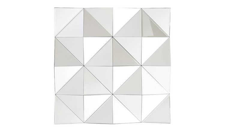 Orsina Lidia Geometric Square Shaped Wall Mirror – Silver