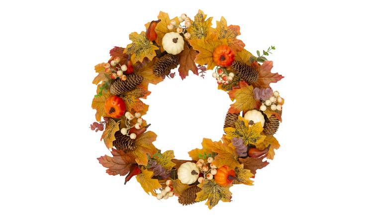 Benross 45cm Autumn Wreath - Pumpkins & Berries