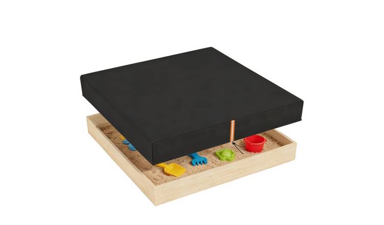 AIYAPLAY 150 x 150 x 20cm 420D Oxford Sandpit Cover - Black, Orange