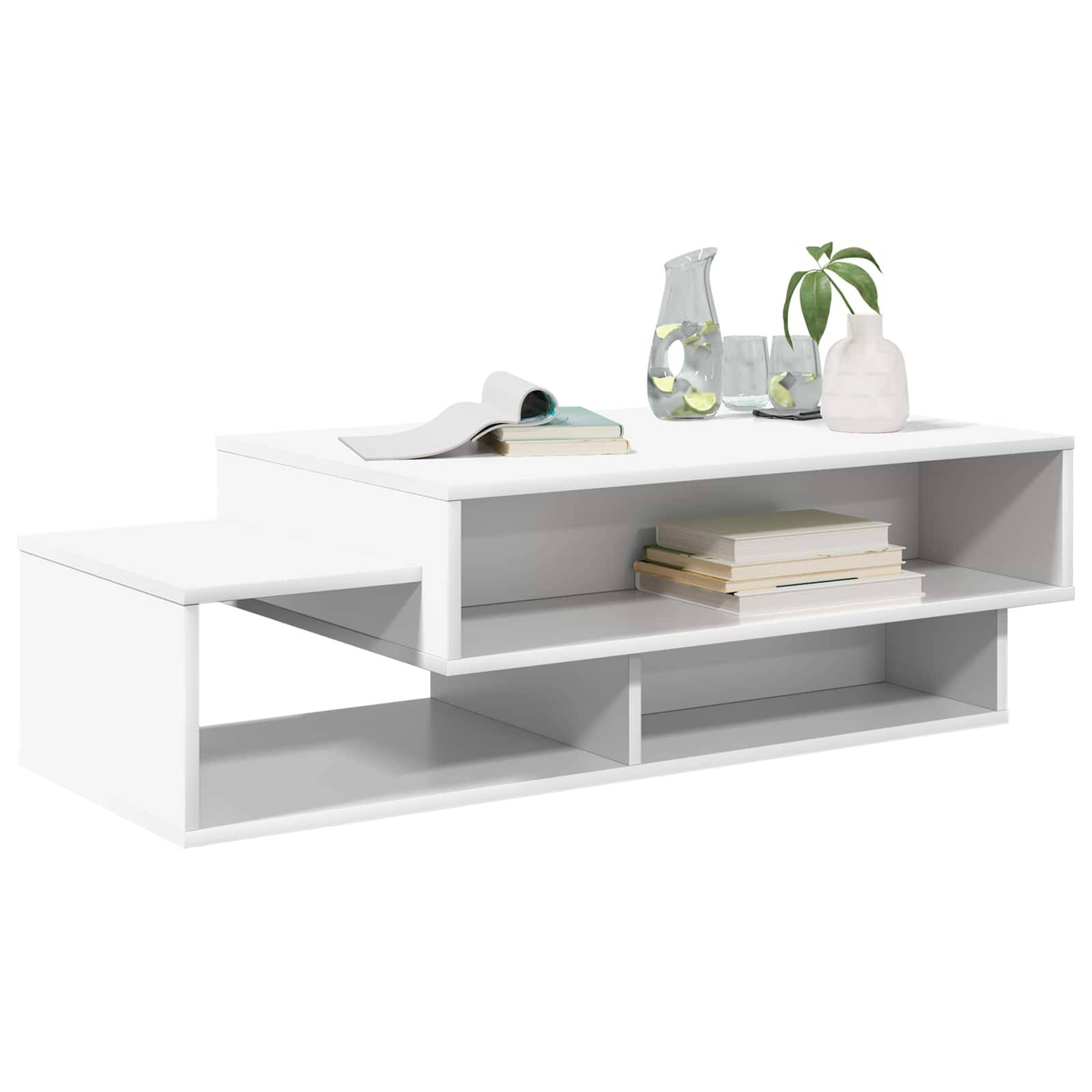 Walplus Engineered Wood Coffee Table - White - 105 x 50 x 32.5 cm - Image 2