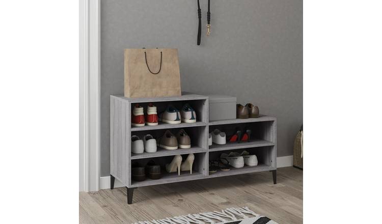 Walplus Engineered Wood Shoe Cabinet - Grey Sonoma - 102 x 36 x 60 cm