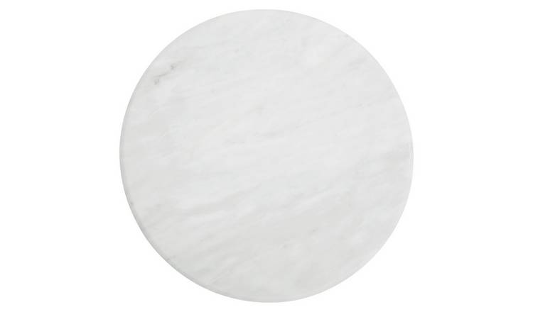 Orsina Kindia Round Marble Chopping and Serving Board – White
