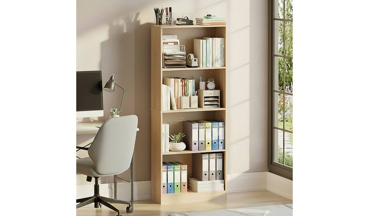 Vida Designs Cambridge 4 Tier Large Freestanding Bookcase - Oak