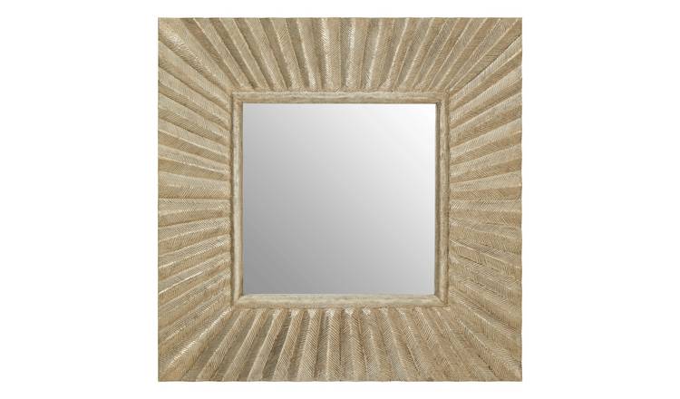 Orsina Fusion Square Wall Mirror with Textured Frame – Silver