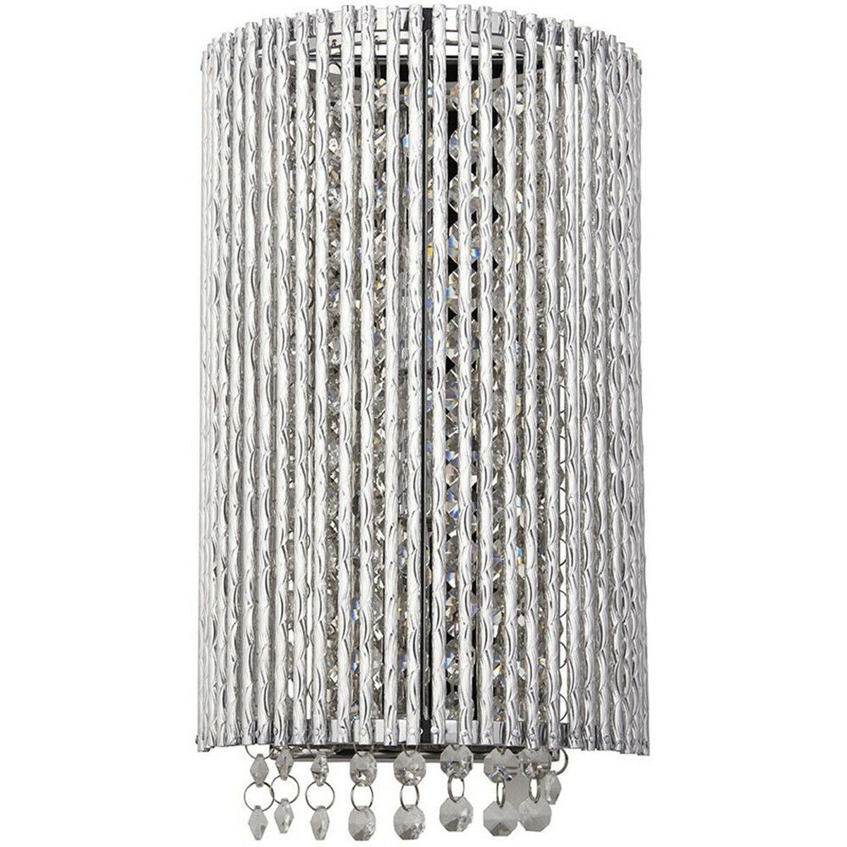 Loops Direct Steel and Aluminium Alloy Wall Light - Chrome and Clear Crystal - Image 2
