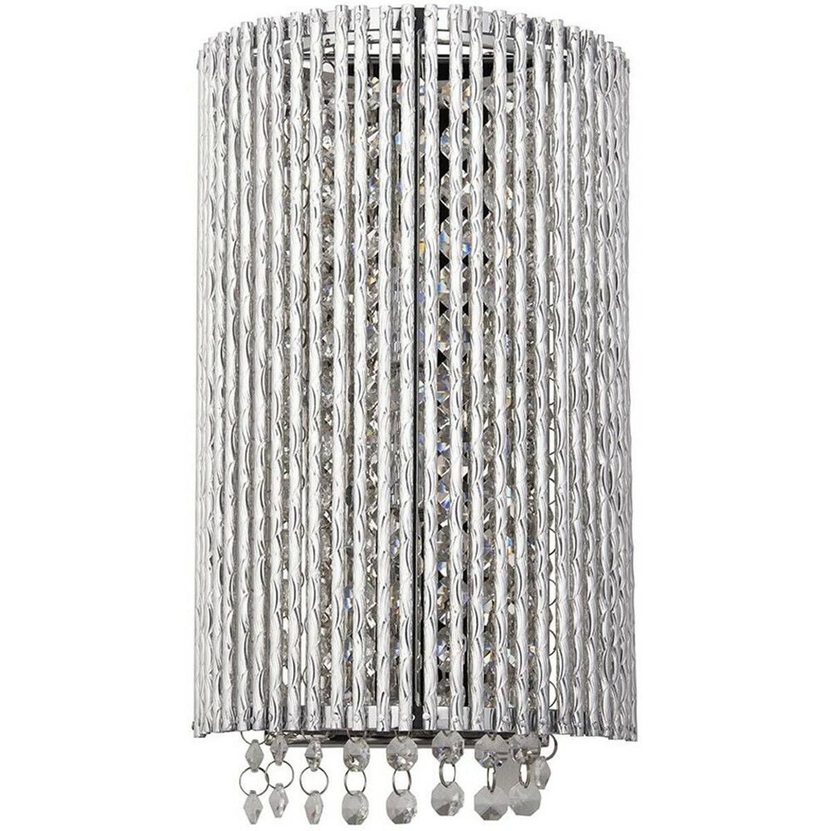 Loops Direct Steel and Aluminium Alloy Wall Light - Chrome and Clear Crystal - Image 2