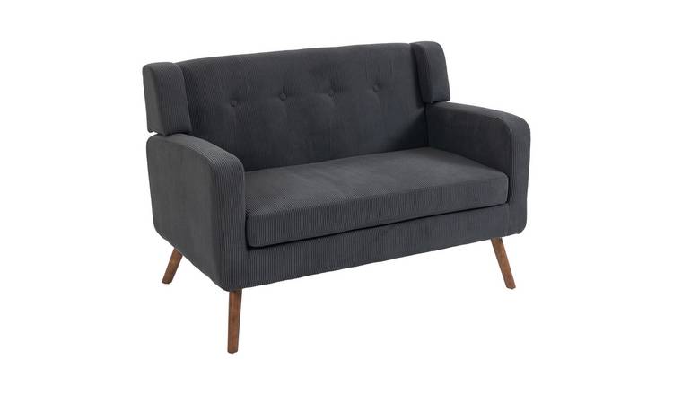 HOMCOM 2 Seater Compact Tufted Loveseat Sofa - Dark Grey