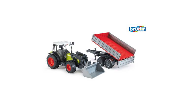 Bruder Claas Nectis 267 F with Frontloader & Tipping Trailer Age 3+ Green 1:16