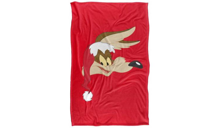 Looney Tunes Wile E Coyote Santa Hat Soft Touch Blanket - 147cm x 91cm